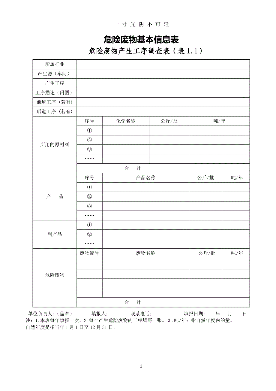 陕西省危险废物管理台账(样表)（2020年8月）.doc_第2页