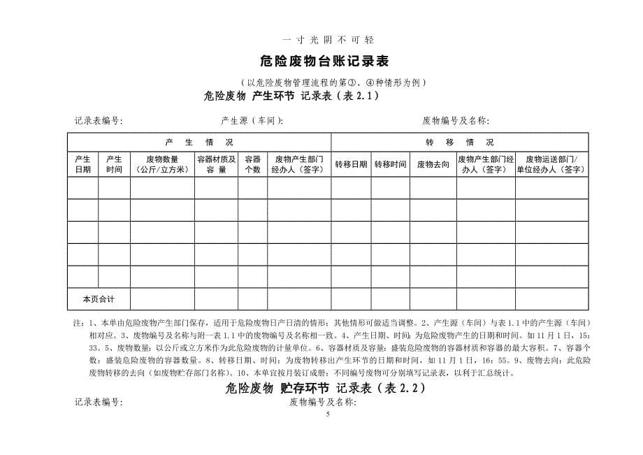 陕西省危险废物管理台账(样表)（2020年8月）.doc_第5页