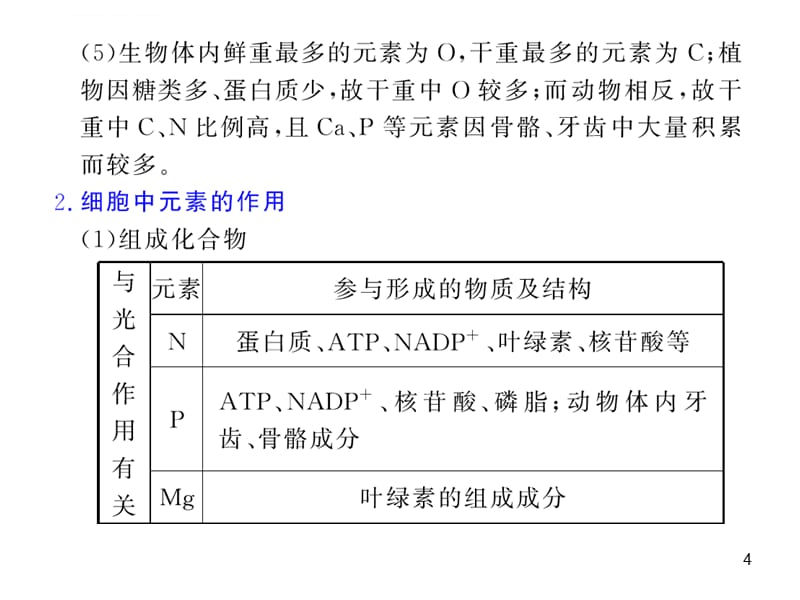 复习用 必修一第二章细胞的化学组成课件_第4页