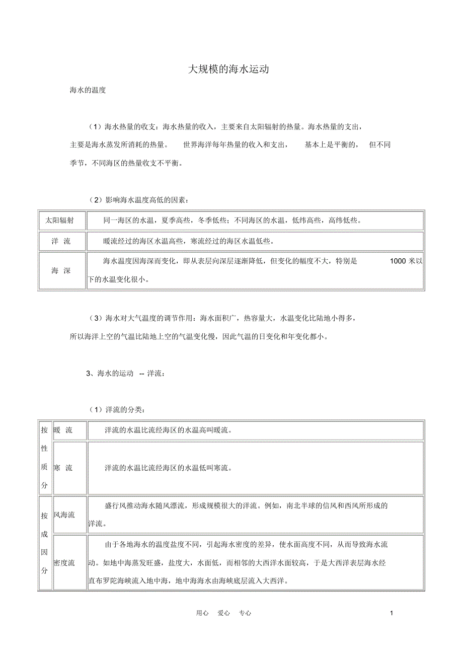 高中地理《大规模的海水运动》文字素材新人教版必修1_第1页