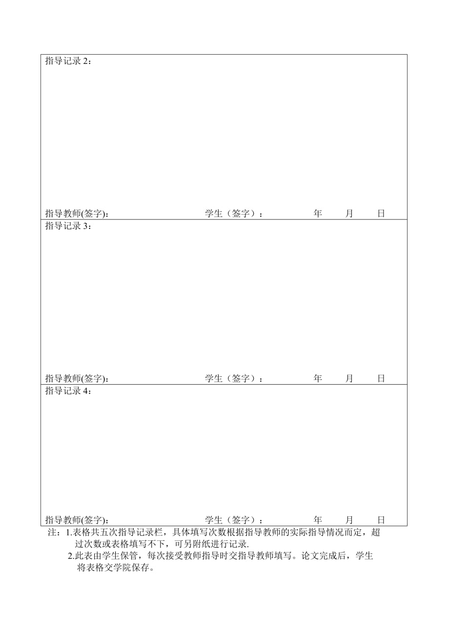 经济学院本科毕业论文指导记录表_第2页