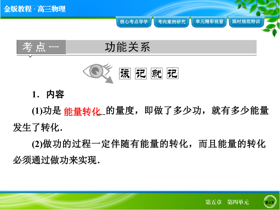 2014金版教程物理大一轮复习(必修部分)第5章 第4单元课件_第4页