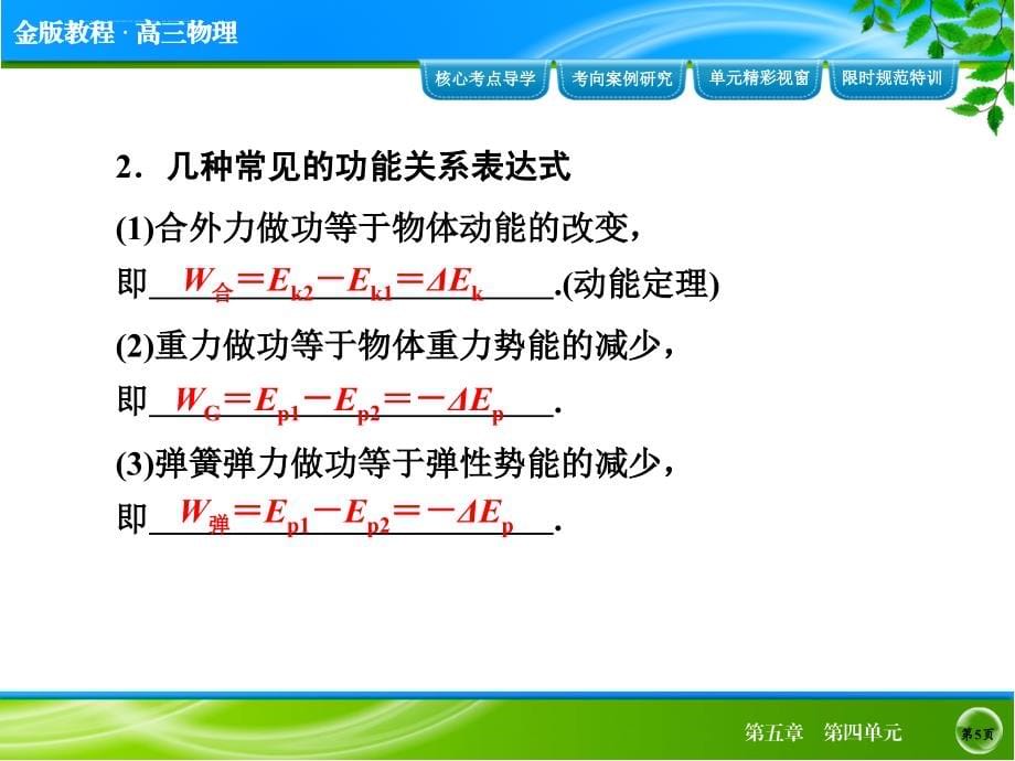 2014金版教程物理大一轮复习(必修部分)第5章 第4单元课件_第5页