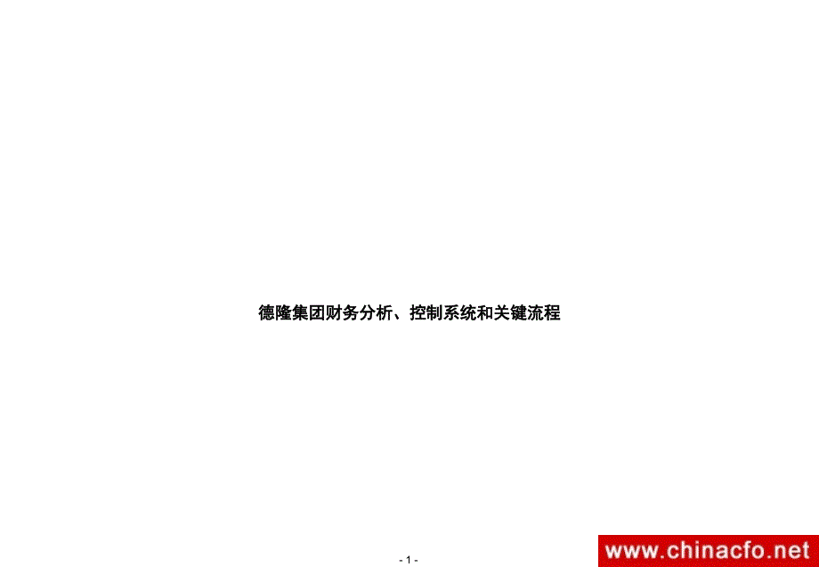 德隆集团财务分析、控制系统30演示教学_第1页