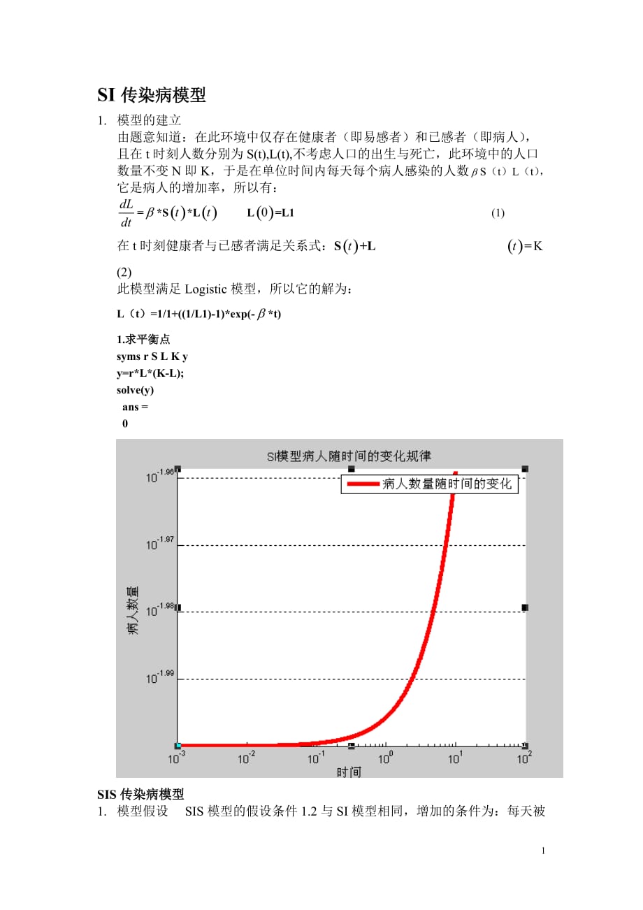 最新SI传染病模型_第1页