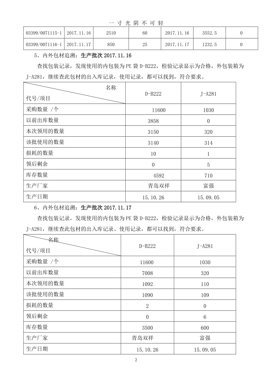 最新产品模拟追溯演练报告171120（2020年8月）.doc_第2页