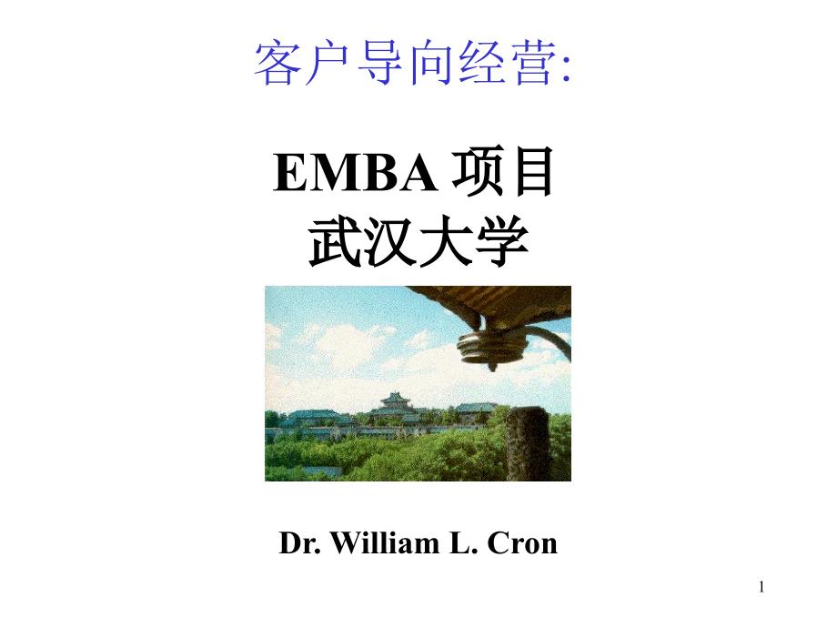 {项目管理项目报告}EMBA 项目客户导向经营_第1页