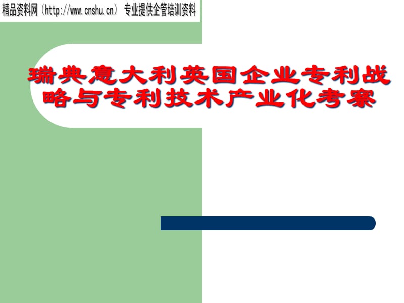 {战略管理}企业专利战略与专利技术产业化考察_第1页