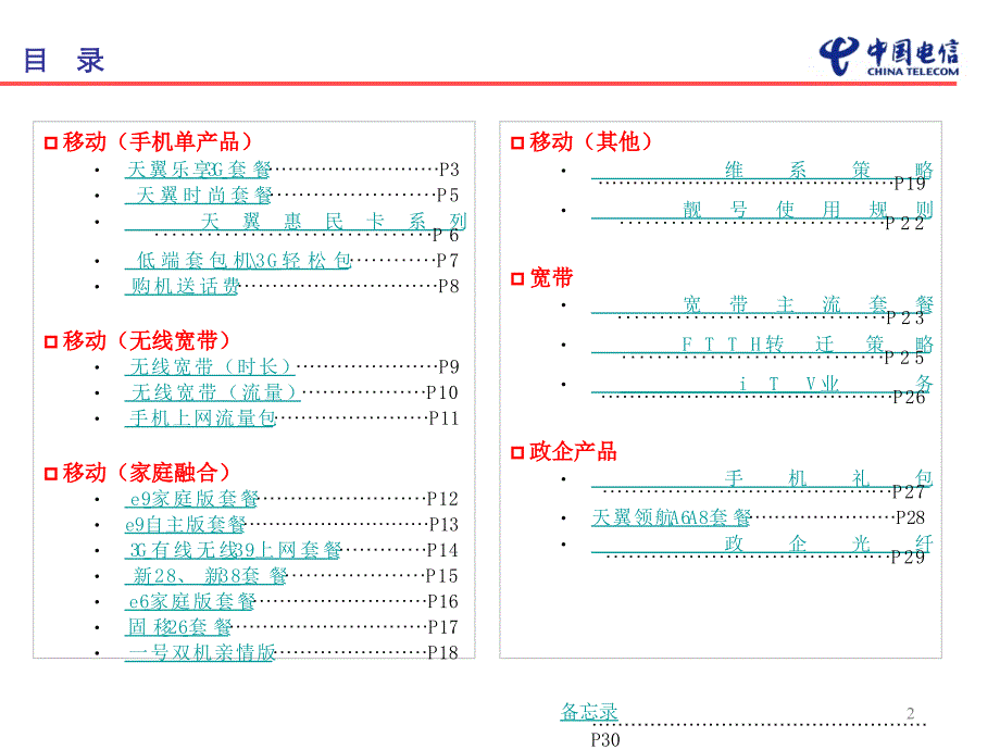 2011主流套餐汇编手册10月版资料教程_第2页