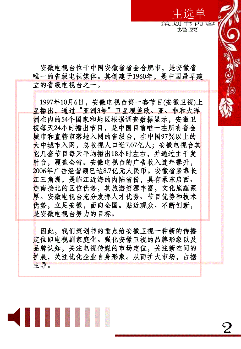 {营销策划方案}安徽卫视节目广告策划书的撰写_第4页