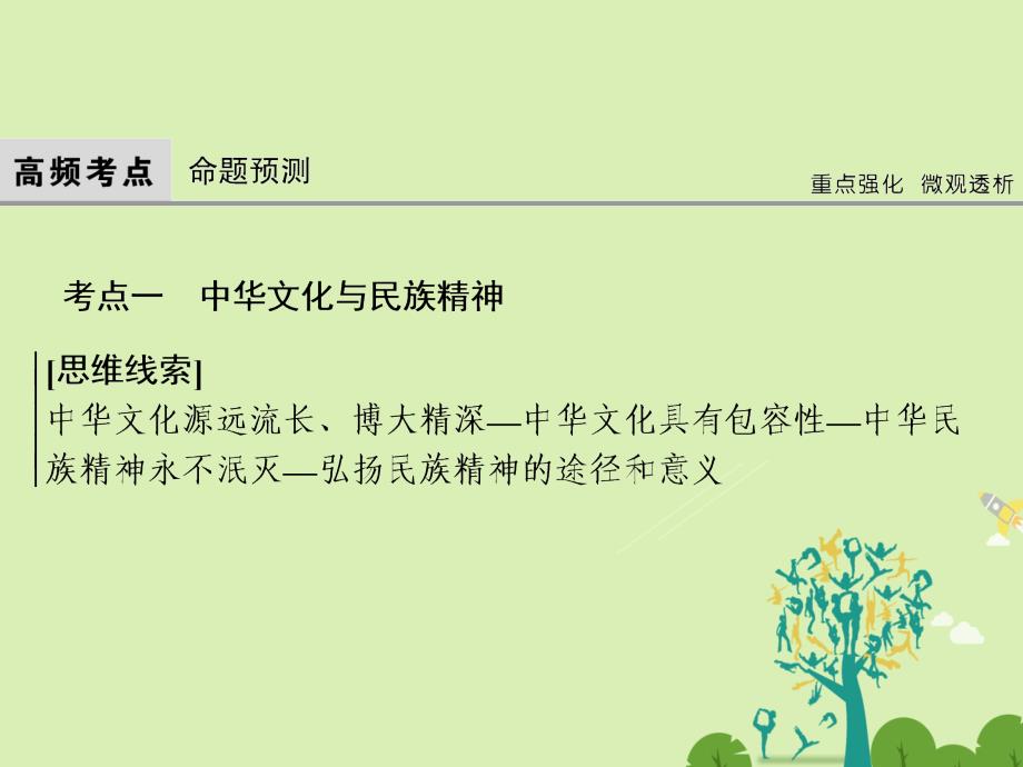 高考政治二轮复习第一部分专题突破方略九民族精神与文化强国建设1中华文化与民族精神课件_第3页