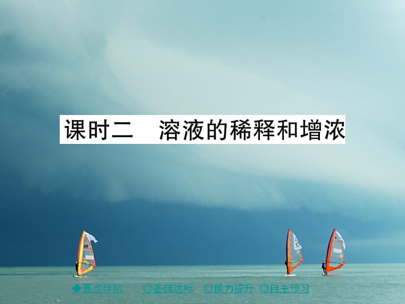 九年级化学下册第9单元溶液课题3溶液的浓度（课时2）溶液的稀释和增浓习题课件（新版）新人教版_第1页