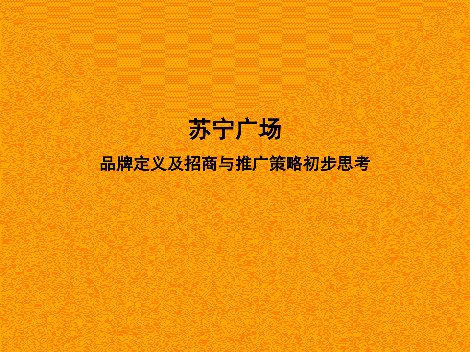 {战略管理}某市苏宁广场品牌定义及招商与推广策略80PPT阿佩克思_第1页