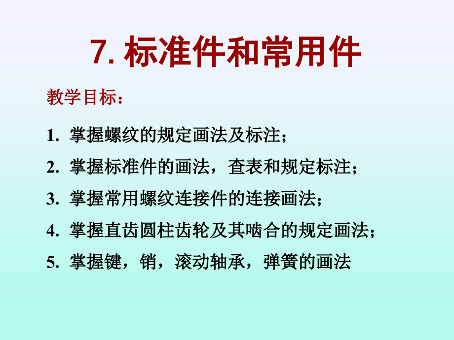 第七章标准件和常用件教学提纲_第1页