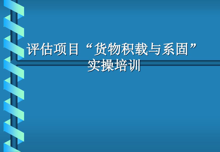 {项目管理项目报告}评估项目货物积载与系固_第1页