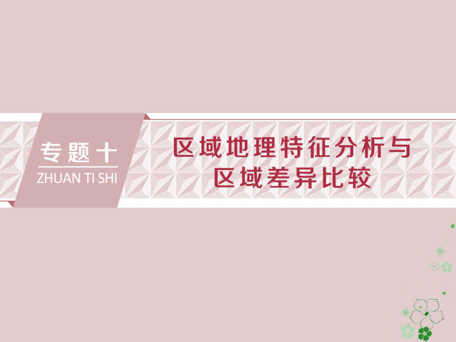 高考地理二轮复习专题十区域地理特征分析课件_第1页