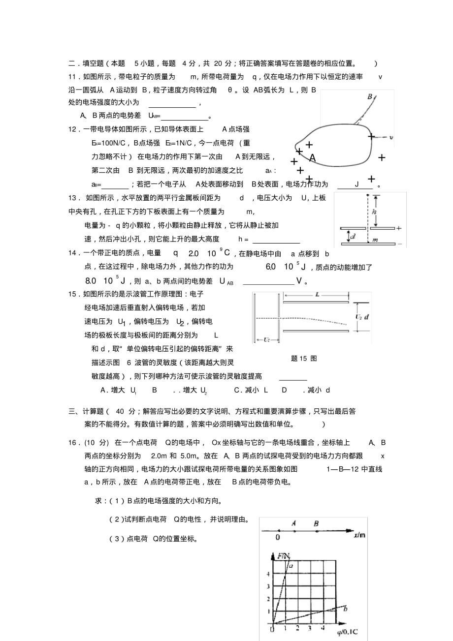 (完整版)人教版物理选修3-1《静电场》章节复习题及答案_第3页