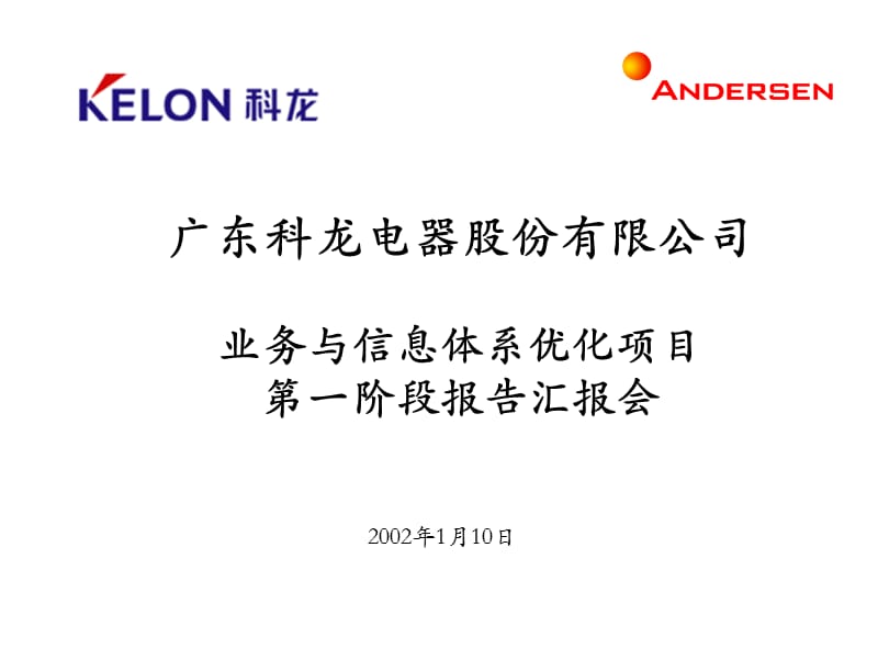 {项目管理项目报告}某电器股份公司业务与信息体系优化项目报告_第1页