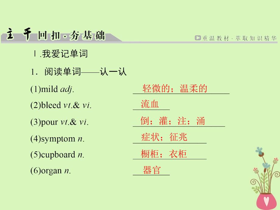 高考英语大一轮复习第1部分模块复习方略Unit5Firstaid课件新人教版必修5_第2页