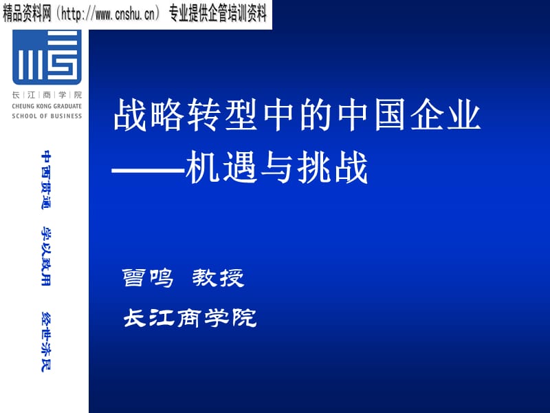 {战略管理}战略转型中的中国企业的机遇与挑战讲义_第1页