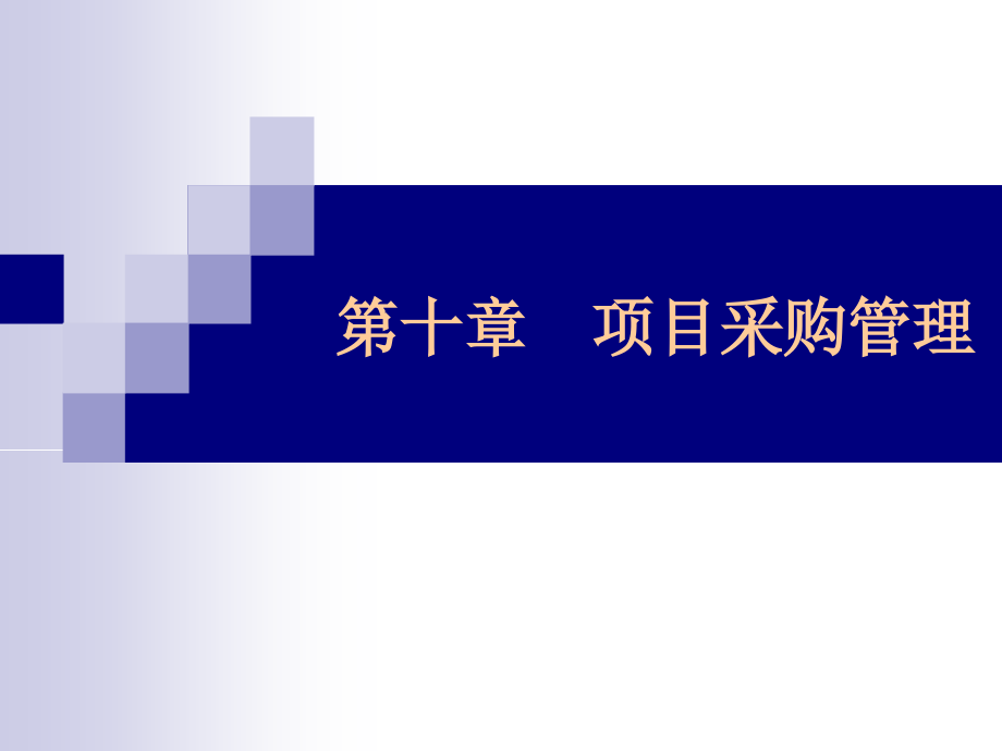 {项目管理项目报告}第十章项目采购管理_第1页