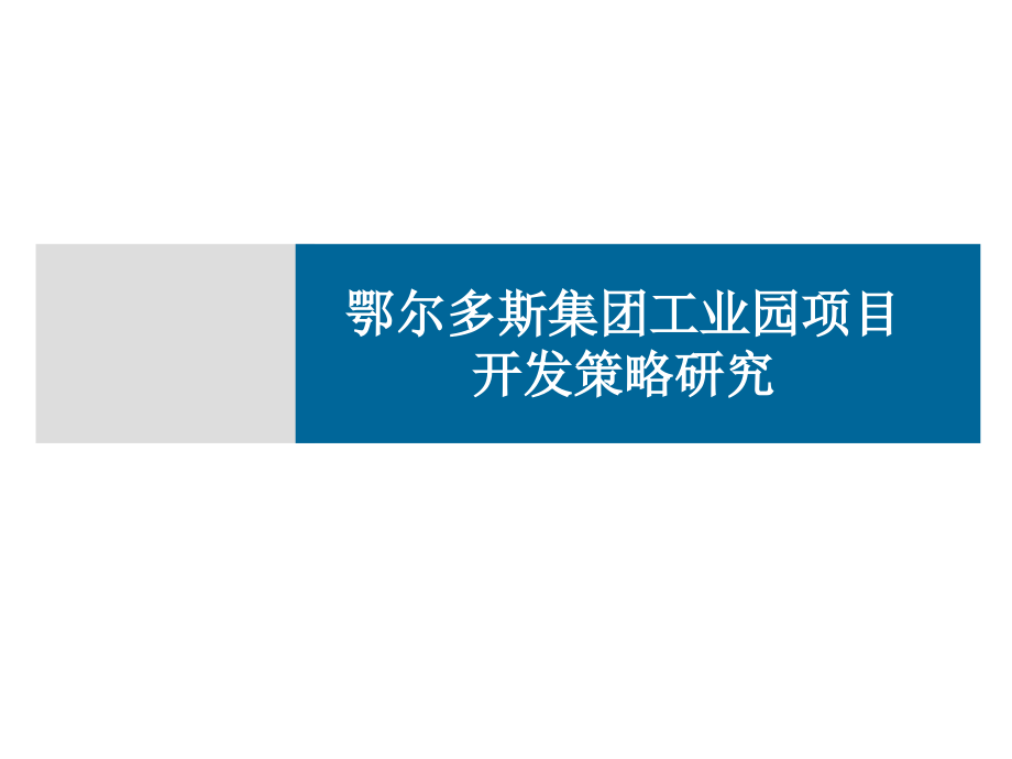 {战略管理}鄂尔多斯集团工业园区项目开发策略研究前期策划_第1页