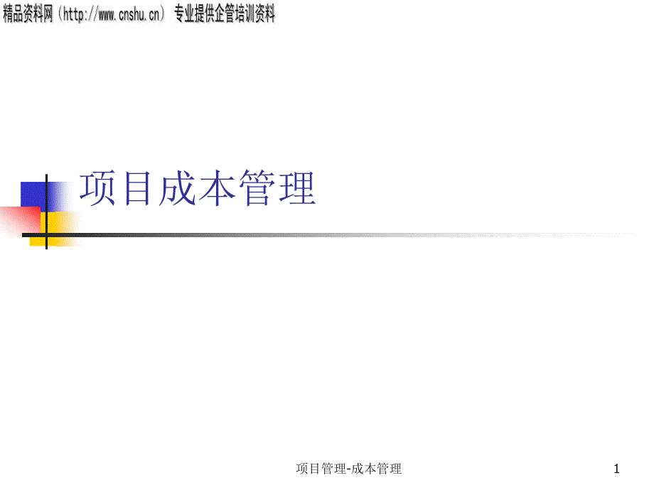 {项目管理项目报告}项目成本管理PPT41页_第1页