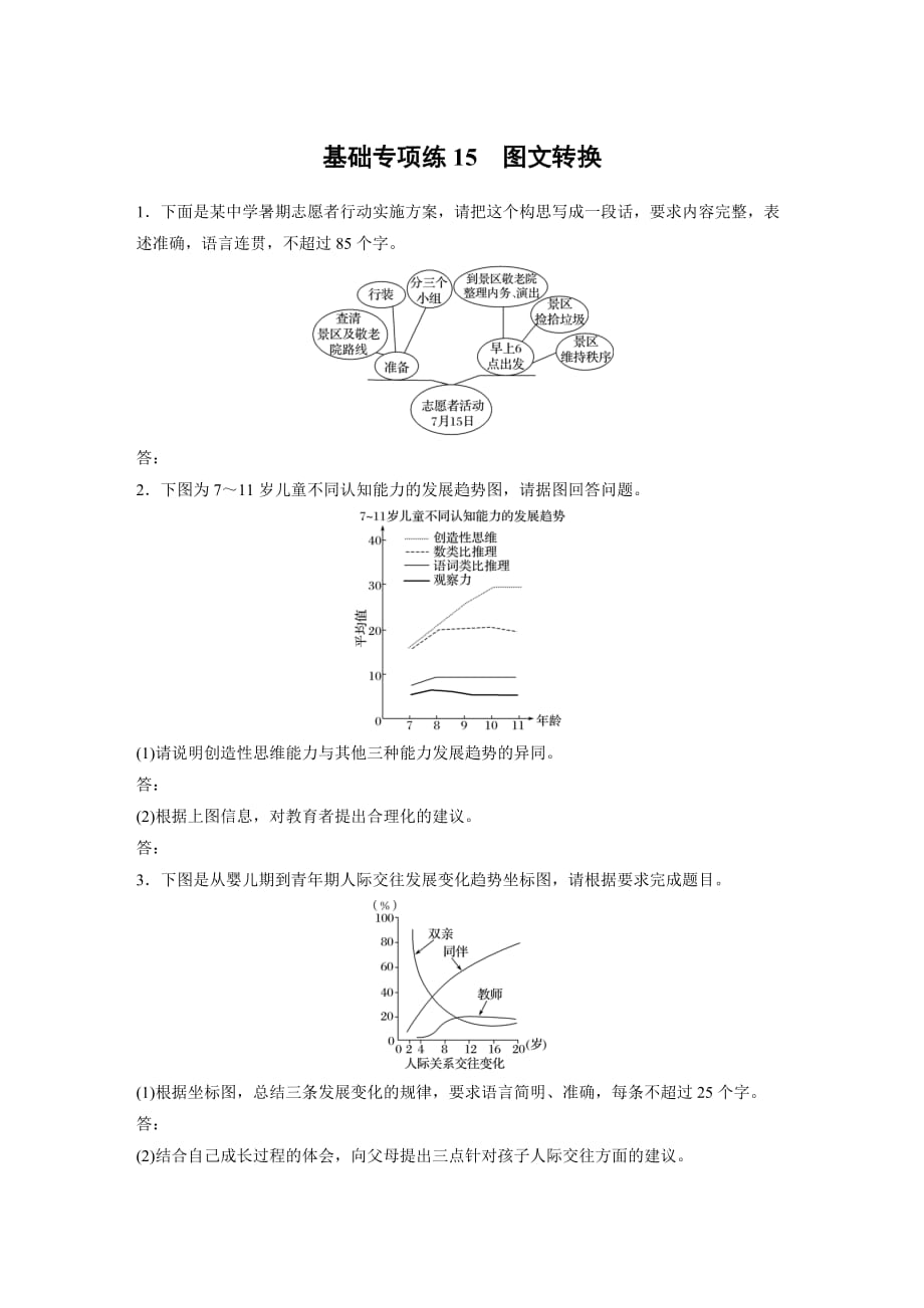 2021高考语文全国版一轮习题：基础巩固第二轮基础强化　基础专项练15　图文转换试题精选及解析_第1页