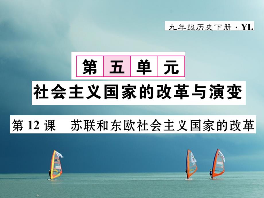 九年级历史下册第五单元社会主义国家的改革与演变第12课苏联和东欧社会主义国家的改革作业课件岳麓版_第1页