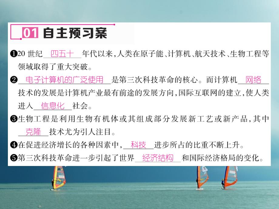 九年级历史下册第八单元现代科学技术和文化第17课第三次科技革命作业课件1新人教版_第4页