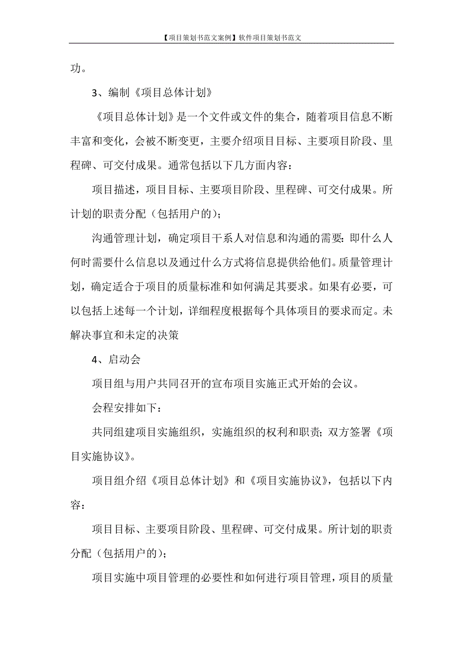 【项目策划书范文案例】软件项目策划书范文_第3页