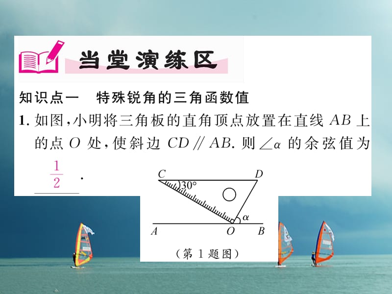 九年级数学下册第一章直角三角形的边角关系1.230&amp#176;45&amp#176;60&amp#176;角的三角函数值作业课件（新版）北师大版_第5页