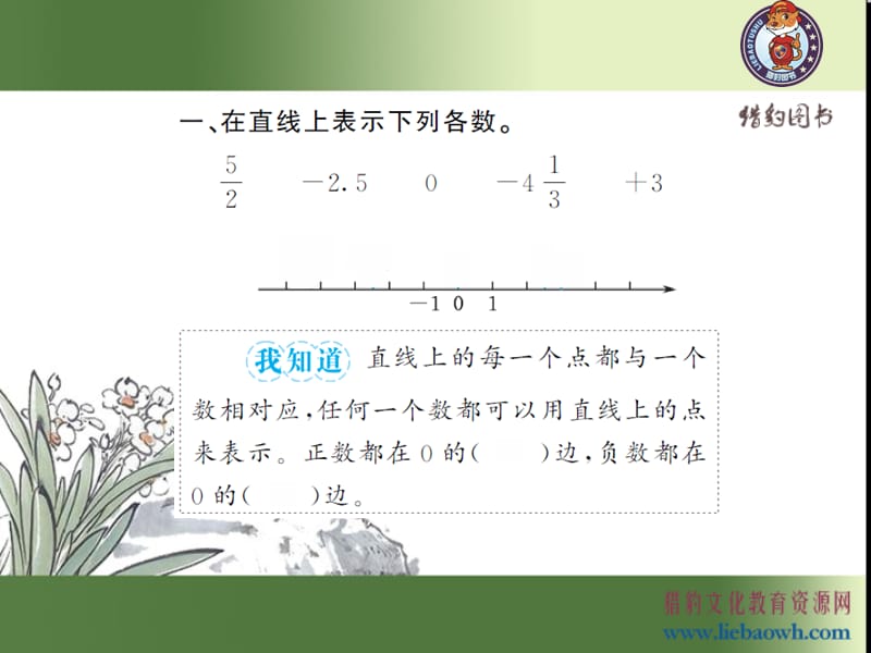 六年级数学下册人教版习题课件 负数（2）_第3页