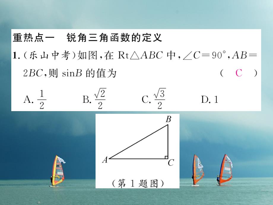 九年级数学下册第一章直角三角形的边角关系中考重热点突破作业课件（新版）北师大版_第2页