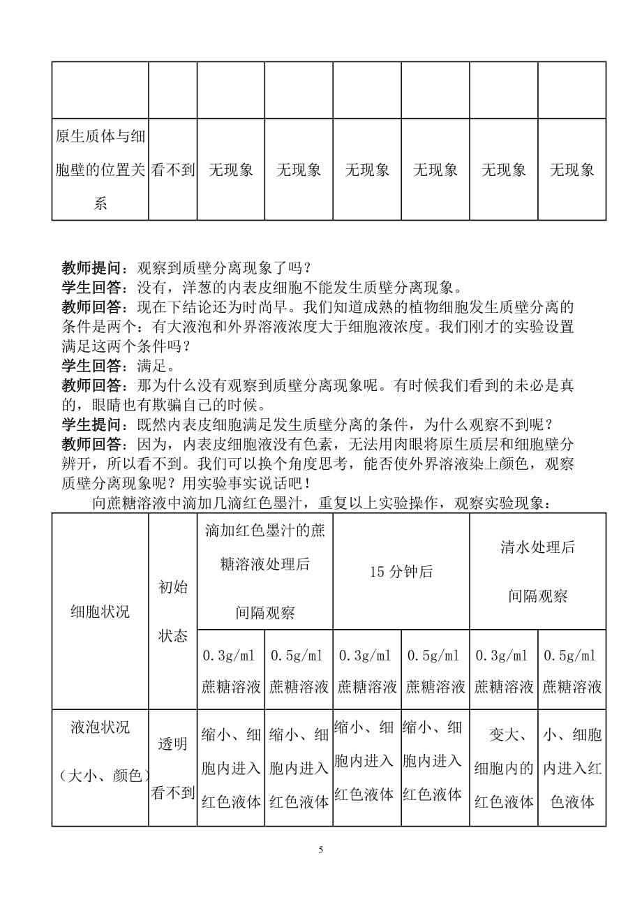 探究植物细胞质壁分离的创新实验说课稿.doc_第5页