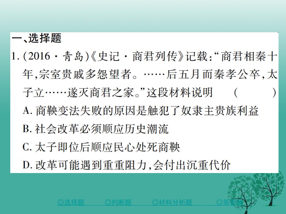 中考历史总复习第二部分专题突破专题二中外历史的改革课件_第2页