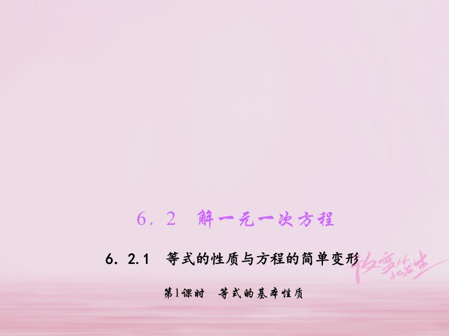 七年级数学下册第6章一元一次方程6.2解一元一次方程6.2.1等式的性质与方程的简单变形第1课时等式的基本性质习题课件（新版）华东师大版_第1页