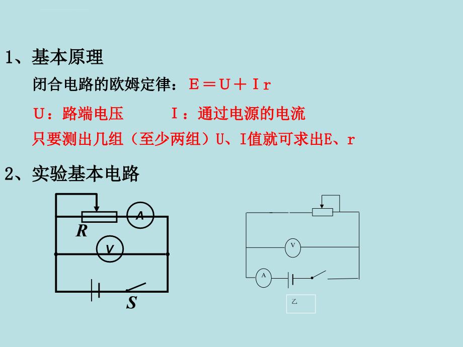 公开课PPT《实验：测定电池的电动势和内阻》(新人教版选修3-1)课件_第3页