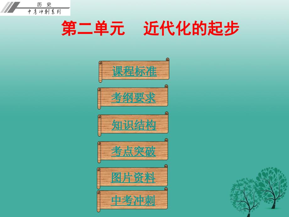 中考历史总复习第二部分中国近代史第二单元近代化的起步课件_第1页