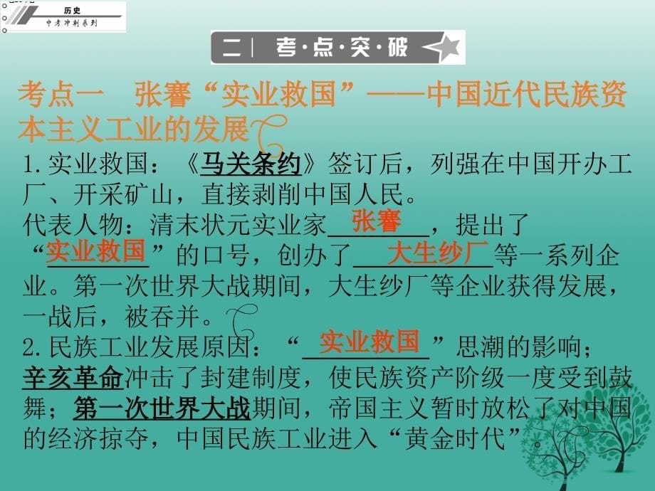 中考历史总复习第二部分中国近代史第六单元经济和社会生活科学技术和思想文化课件_第5页