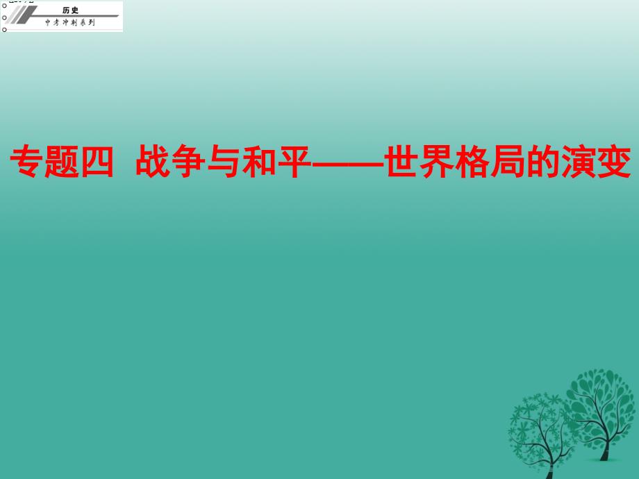 中考历史总复习专题四战争与和平——世界格局的演变课件_第1页