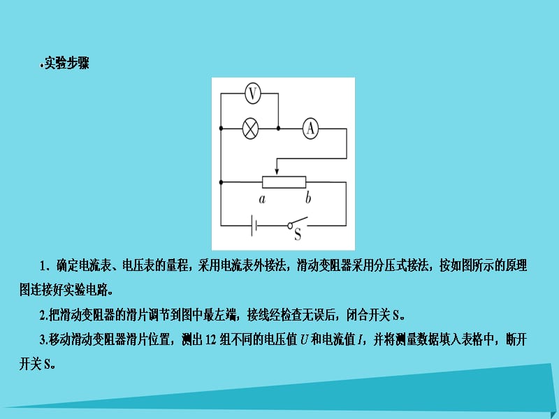 （新课标）2017届高考物理一轮总复习 必修部分 第7章 恒定电流 实验8 描绘小电珠的伏安特性曲线课件_第5页