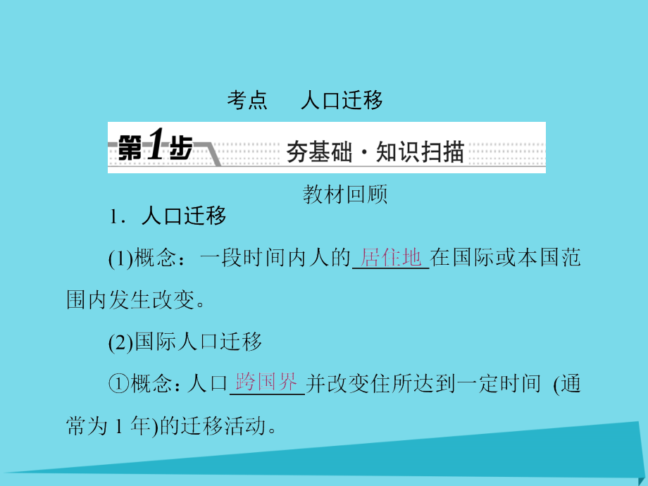 （新课标）2017届高考地理一轮复习 第六章 人口的变化 第2讲 人口的空间变化课件_第2页