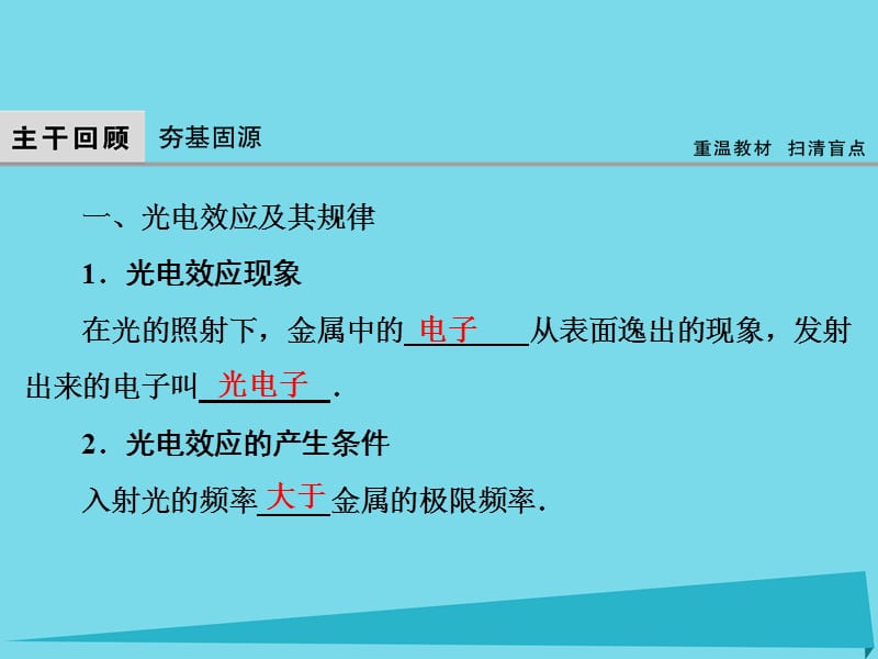 （新课标）2017年高考物理大一轮复习 第13章 动量守恒定律 波粒二象性 原子结构与原子核 第2节 光电效应 波粒二象性课件_第3页