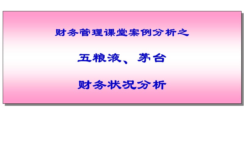 财务报表案例分析之五粮液、茅台培训资料_第1页