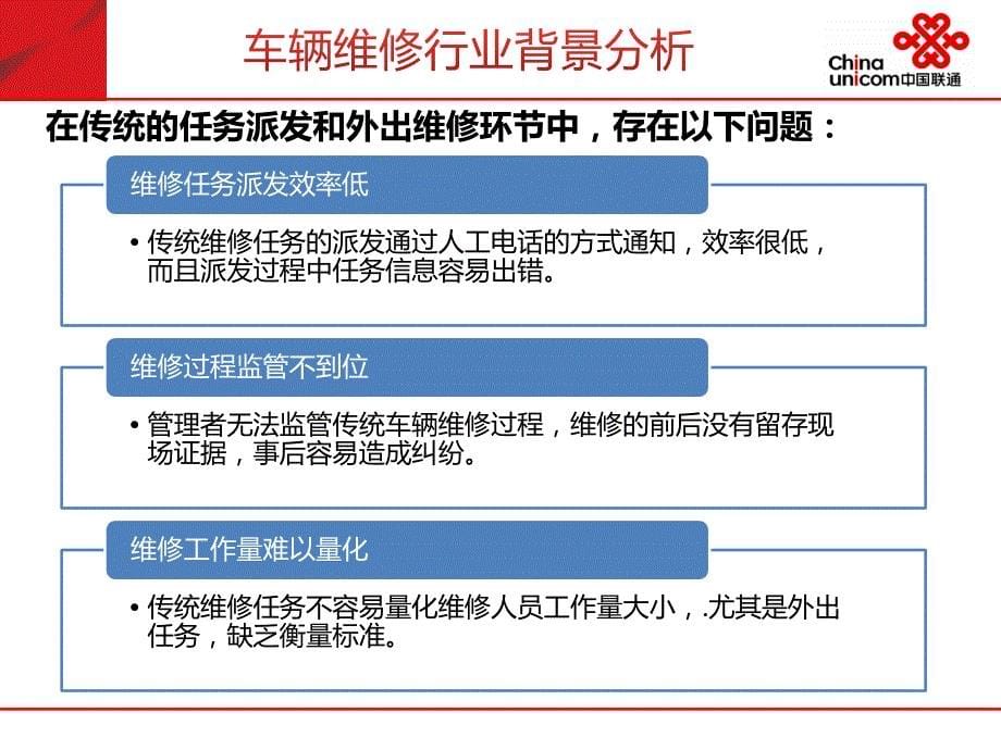 北京联通维修管家—车辆维修移动管资料讲解_第5页