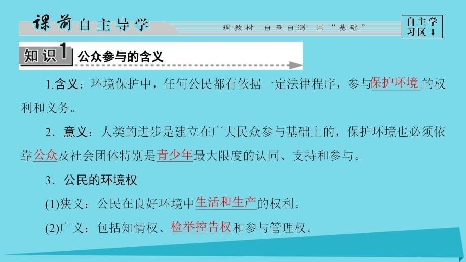 高中地理 第4单元 环境管理与全球行动 第3节 公众参与1课件 鲁教版选修6_第5页