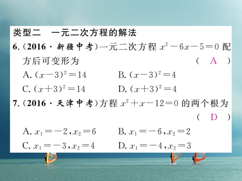 2018春九年级数学下册 专题2 一元二次方程作业课件 （新版）湘教版_第5页