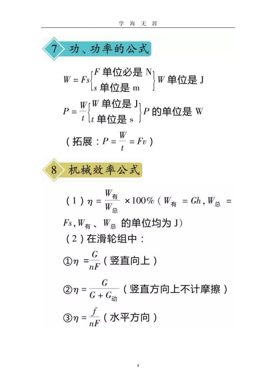 （2020年7月整理）中考必背物理公式.doc_第4页