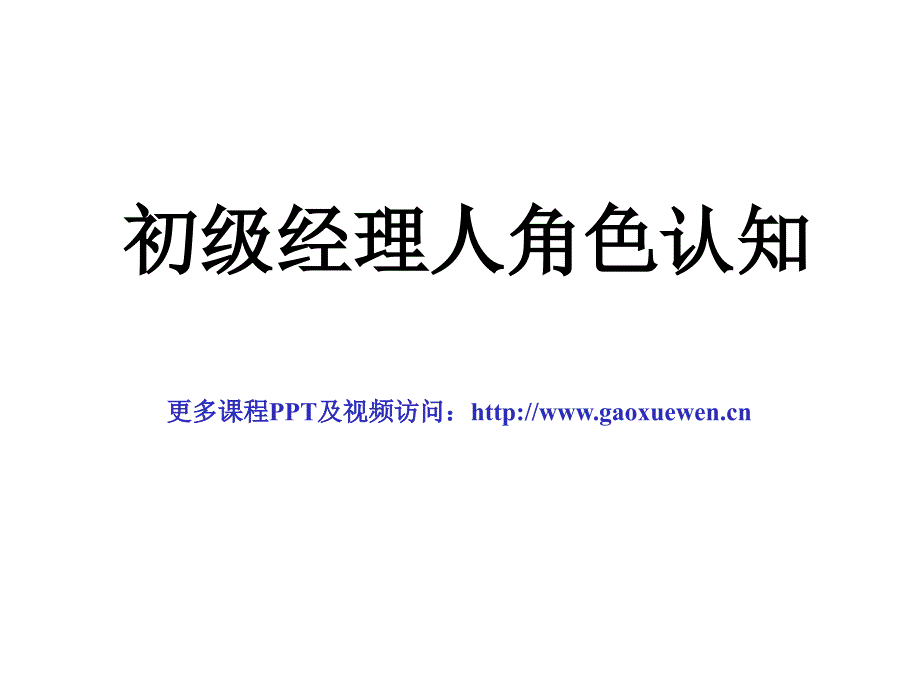 初级经理人角色认知教学材料_第1页